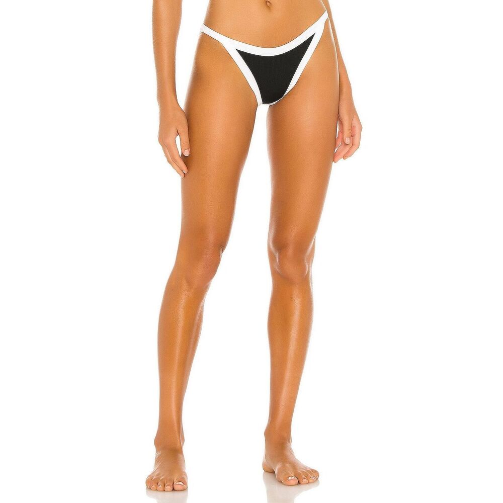 NEW L*SPACE Vacay Classic Bikini Bottom Black & White XS $79